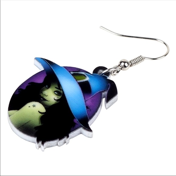 Sexy Witch Acrylic Earrings Halloween - Picture 6 of 7